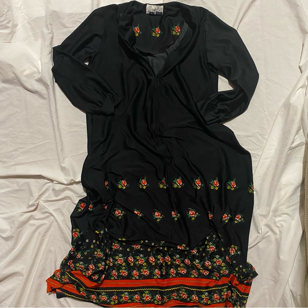 VTG 60s Rare Butterfield 8 Lounging Gown MuMu Birthday Dress Kaftan Retro Boho